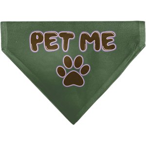 Buckle-Down Pet Me Text & Paw Olive Dog Bandana