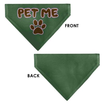 Show full view: Buckle-Down Pet Me Text & Paw Olive Dog Bandana slide 4 of 7