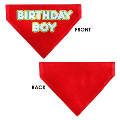 Show full view: Buckle-Down Birthday Boy Text Dog Bandana, Red slide 4 of 7