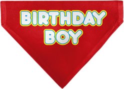 Buckle-Down Birthday Boy Text Dog Bandana, Red