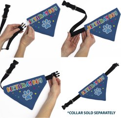 Buckle-Down Birthday Boy Text Paw & Confetti Dog Bandana slide 2 of 7