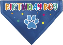 Buckle-Down Birthday Boy Text Paw & Confetti Dog Bandana