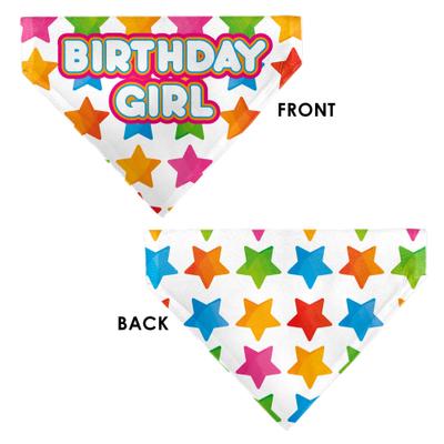 Show full view: Buckle-Down Birthday Girl Text & Stars Dog Bandana slide 3 of 6