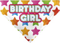 Buckle-Down Birthday Girl Text & Stars Dog Bandana