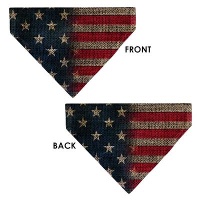 Show full view: Buckle-Down Vintage US Flag Stretch Dog Bandana slide 3 of 6