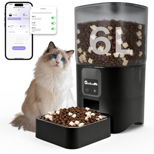 ONIZOOMI Smart Stainless Steel Bowl 2.4G Automatic Cat & Dog Feeder, Black, 25-Cup
