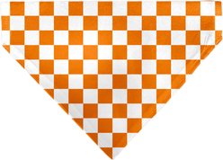 Buckle-Down Checker Dog Bandana, Orange & White