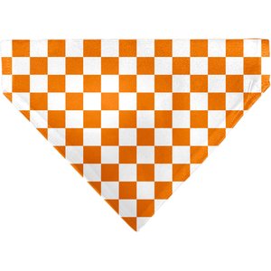 Buckle-Down Checker Dog Bandana, Orange & White
