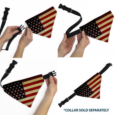 Show full view: Buckle-Down Vintage US Flag Repeat Dog Bandana slide 6 of 6