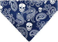 Buckle-Down Bandana Skulls Dog Bandana, Blue & White