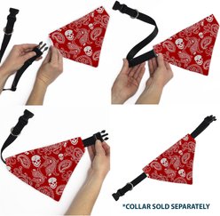 Buckle-Down Bandana Skulls Dog Bandana, Red & White slide 2 of 7