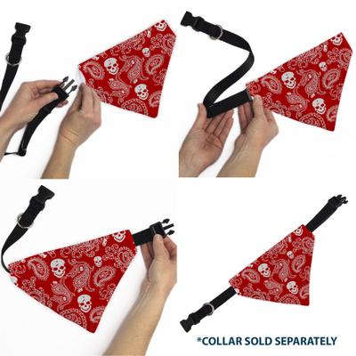Show full view: Buckle-Down Bandana Skulls Dog Bandana, Red & White slide 6 of 6