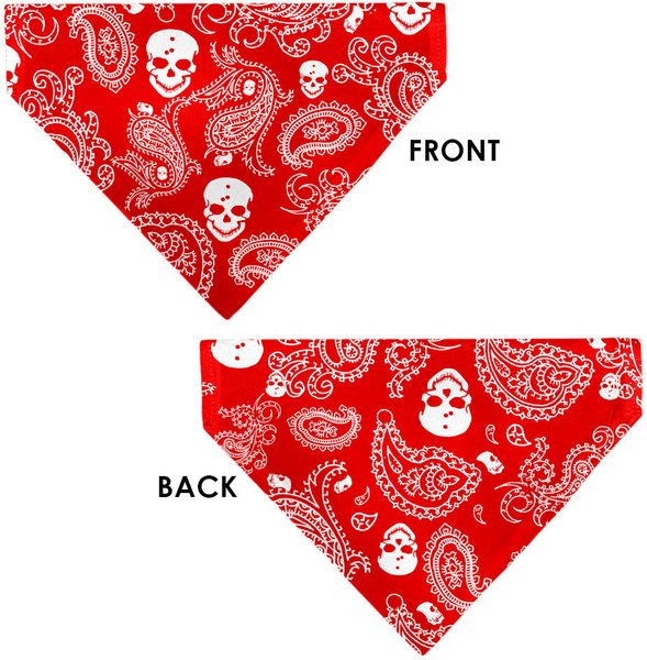 Show full view: Buckle-Down Bandana Skulls Dog Bandana, Red & White slide 3 of 6