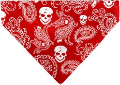 Buckle-Down Bandana Skulls Dog Bandana, Red & White
