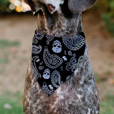 Show full view: Buckle-Down Bandana Skulls Dog Bandana, Black & White slide 5 of 6