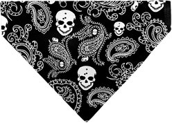 Buckle-Down Bandana Skulls Dog Bandana, Black & White