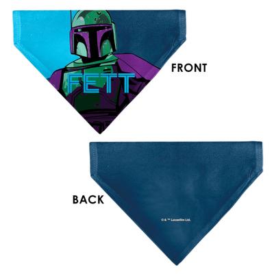 Show full view: Buckle-Down Star Wars Fett Text & Boba Fett Pop Art Pose Dog Bandana slide 3 of 6
