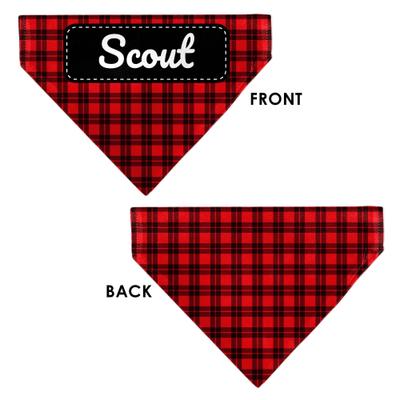 Show full view: Buckle-Down Christmas Plaid Holiday Pajama Personalized Dog Bandana slide 3 of 6