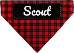 Buckle-Down Christmas Plaid Holiday Pajama Personalized Dog Bandana