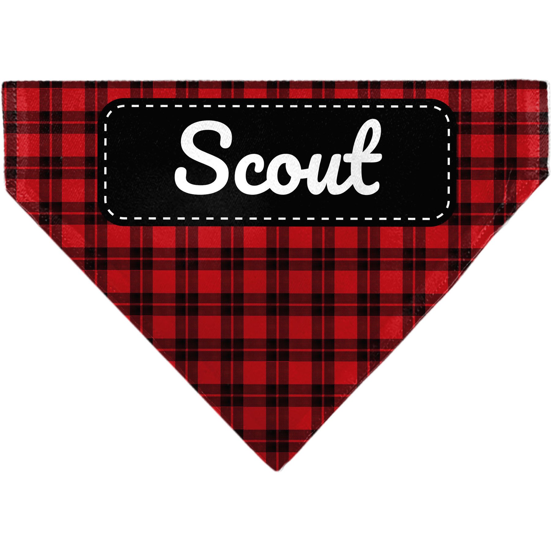 Buckle-Down Christmas Plaid Holiday Pajama Personalized Dog Bandana