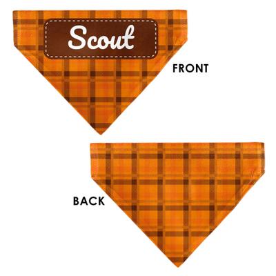 Show full view: Buckle-Down Christmas Holiday Thanksgiving Plaid Personalized Dog Bandana slide 3 of 6