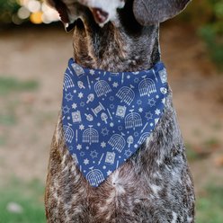 Buckle-Down Christmas Holiday Hanukkah Symbols Personalized Dog Bandana slide 2 of 6