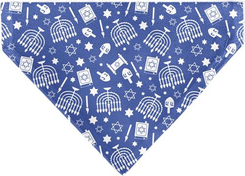 Show full view: Buckle-Down Christmas Holiday Hanukkah Symbols Personalized Dog Bandana slide 2 of 6
