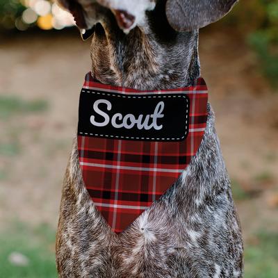 Show full view: Buckle-Down Christmas Holiday Pajama Plaid Personalized Dog Bandana slide 4 of 6