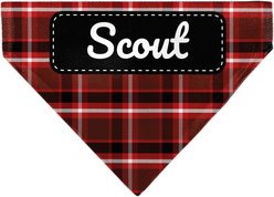 Buckle-Down Christmas Holiday Pajama Plaid Personalized Dog Bandana
