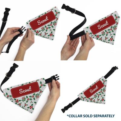 Show full view: Buckle-Down Christmas Holiday Holly Mistletoe Personalized Dog Bandana slide 7 of 7