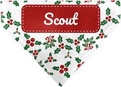 Buckle-Down Christmas Holiday Holly Mistletoe Personalized Dog Bandana