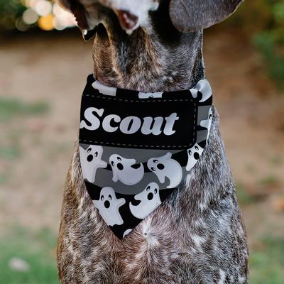 Show full view: Buckle-Down Halloween Ghosts Scattered Personalized Dog Bandana slide 4 of 6