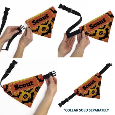 Show full view: Buckle-Down Halloween Bats, Jack O Lanterns & Pumpkins Personalized Dog Bandana slide 6 of 6