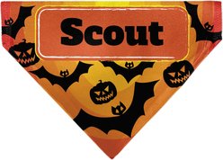 Buckle-Down Halloween Bats, Jack O Lanterns & Pumpkins Personalized Dog Bandana