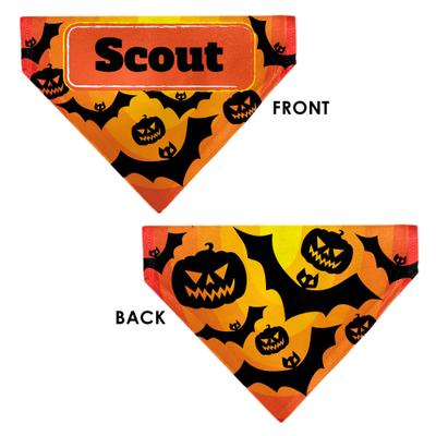 Show full view: Buckle-Down Halloween Bats, Jack O Lanterns & Pumpkins Personalized Dog Bandana slide 3 of 6