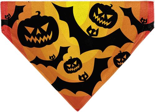 Show full view: Buckle-Down Halloween Bats, Jack O Lanterns & Pumpkins Personalized Dog Bandana slide 2 of 6