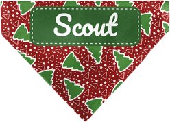Buckle-Down Christmas Holiday Christmas Trees Stars Personalized Dog Bandana