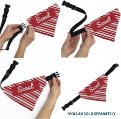 Buckle-Down Christmas Holiday Candy Cane Stripe Personalized Dog Bandana slide 2 of 7