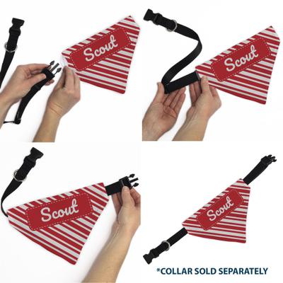 Show full view: Buckle-Down Christmas Holiday Candy Cane Stripe Personalized Dog Bandana slide 6 of 6