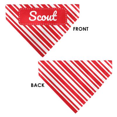 Show full view: Buckle-Down Christmas Holiday Candy Cane Stripe Personalized Dog Bandana slide 3 of 6