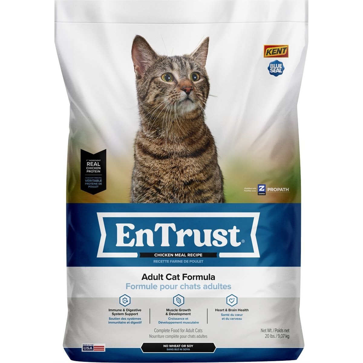 Kent / Blue Seal EnTrust Chicken Meal Recipe No Soy or Wheat Dry Cat Food, 20-lb bag