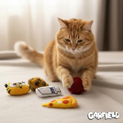 Show full view: Baby Garfield Favorite Things Plush Cat Toy with Catnip, 5 count slide 4 of 7