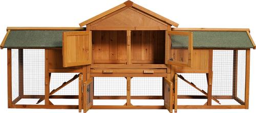 Show full view: Yafylly 2-Tier Chicken Coop with Detachable Runs, 7 to 8 Chicken Capacity, Bean Red slide 2 of 5