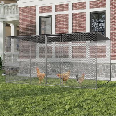 Show full view: Yafylly Chicken Coop & Run, 7 to 8 Chicken Capacity, Silver Gray slide 5 of 5