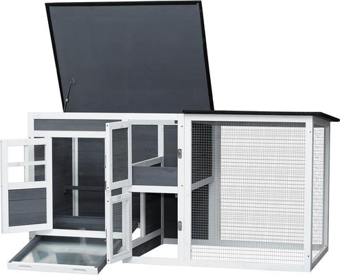 Show full view: Yafylly Chicken Coop with Running Cage, 5 to 6 Chicken Capacity slide 4 of 5