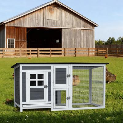 Show full view: Yafylly Chicken Coop with Running Cage, 5 to 6 Chicken Capacity slide 5 of 5