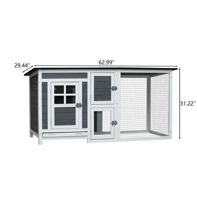 Show full view: Yafylly Chicken Coop with Running Cage, 5 to 6 Chicken Capacity slide 3 of 5