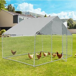 Yafylly Chicken Coop, 7 to 8 Chicken Capacity, Silver Gray