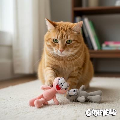 Show full view: Garfield Nermal & Arlene Plush Cat Toy with Catnip, 2 count slide 3 of 6