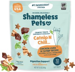 Shameless Pets Catnip N Chill Chicken Liver Crunchy Cat Treats, 12-oz bag